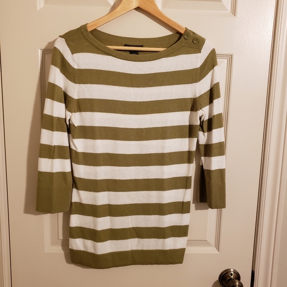 2/$30 Banana Republic Factory 3/4 Sleeve Striped Sweater Soft Angora - Picture 2 of 11